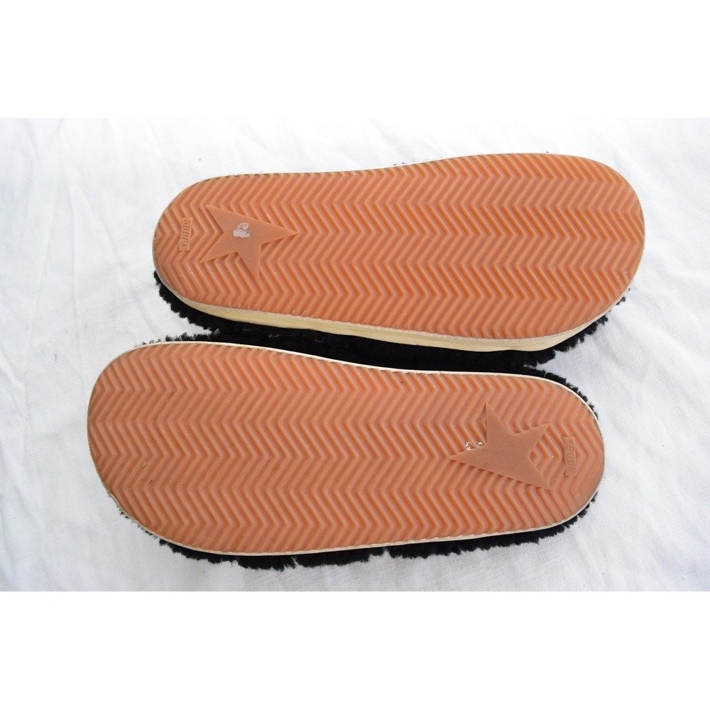 Golden Goose Poolstar Shearling Slides 9.5? Black Leather Star Men Sandals Italy - Picture 8 of 9
